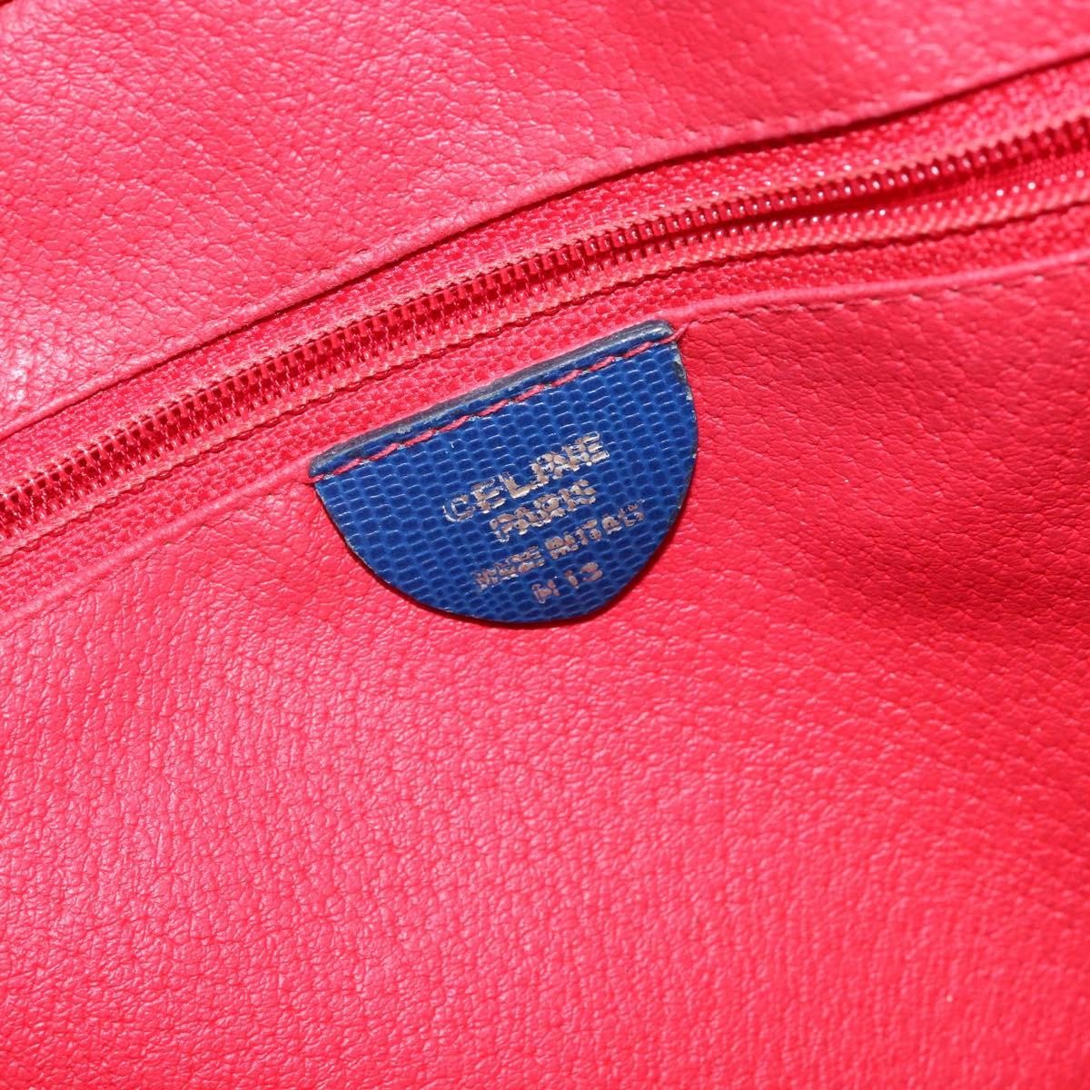 Celine Circle Logo Handbag Leather Blue Leather Bag