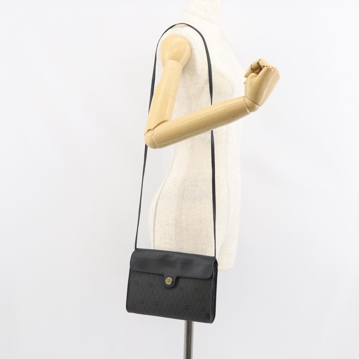 Christian Dior Vintage Honeycomb Flap Crossbody Bag Coated Canvas Black Pvc Shoulder Bag Bag (Pre-Owned)