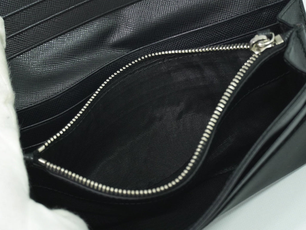 Prada Continental Wallet Tessuto Black Nylon Wallets Accessory
