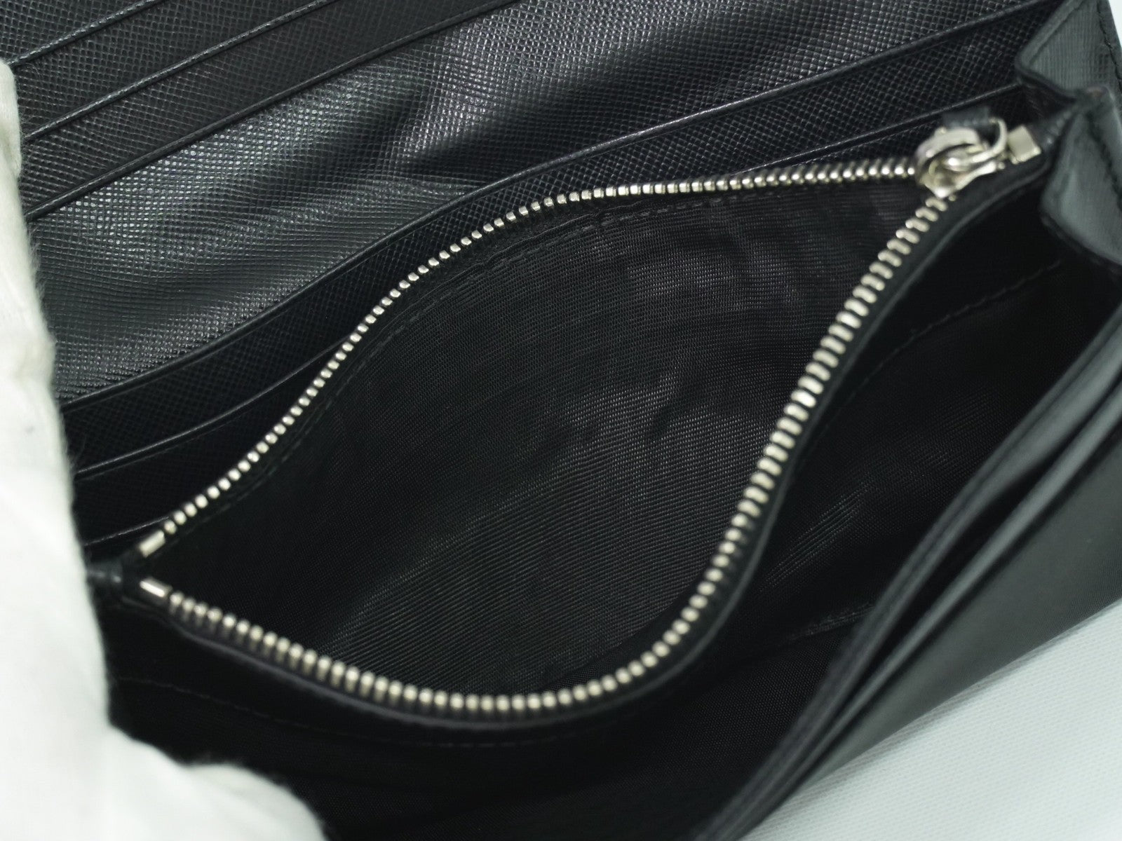 Prada Continental Wallet Tessuto Black Nylon Wallets Accessory