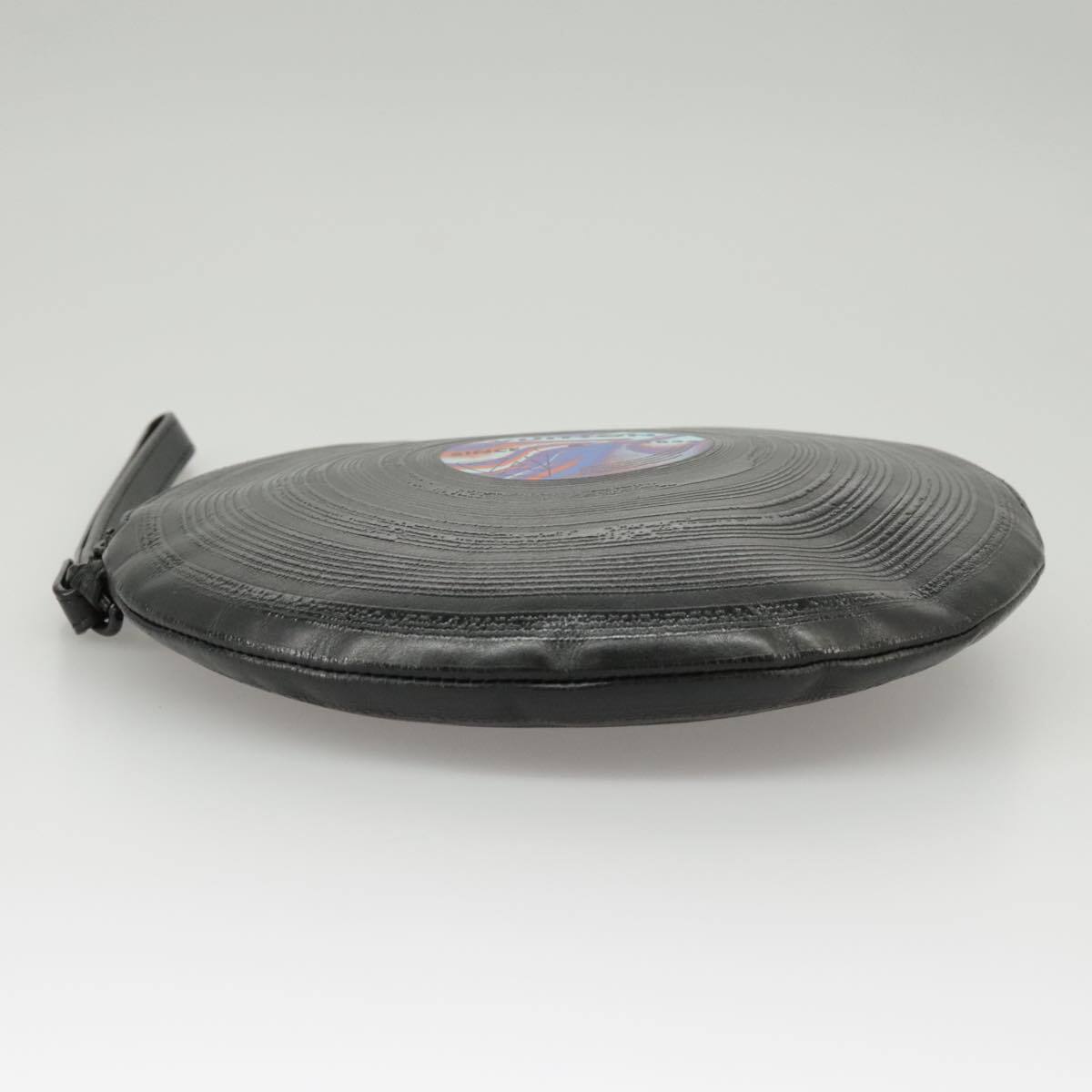 Louis Vuitton Disk Pouch Leather Black Leather Clutche & Pouche Bag