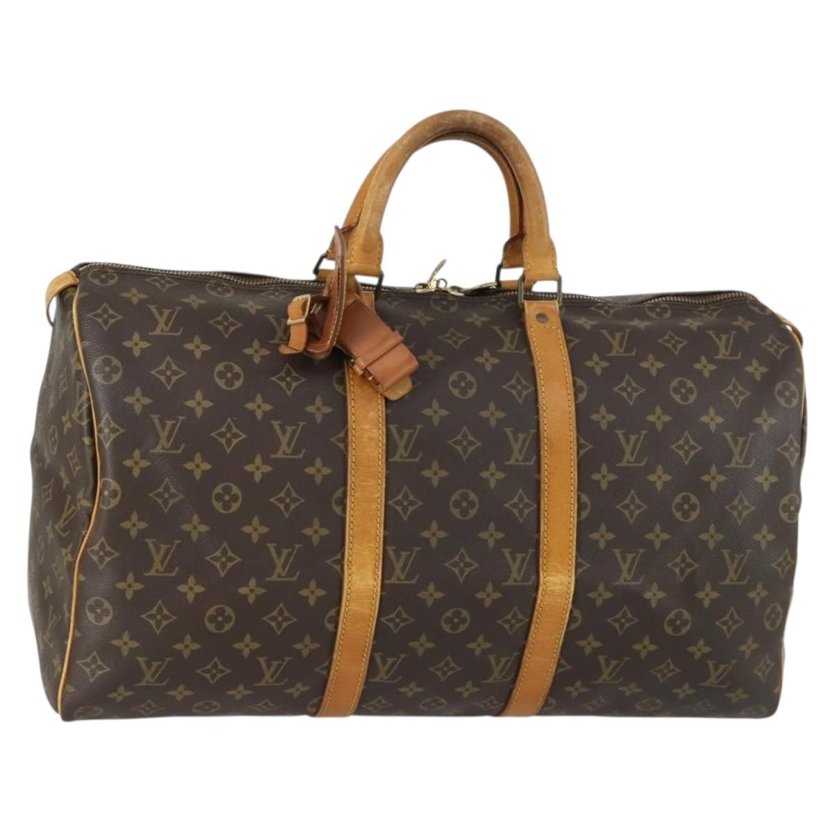 Louis Vuitton Keepall Bag Monogram Canvas Brown Canvas Travel Bag