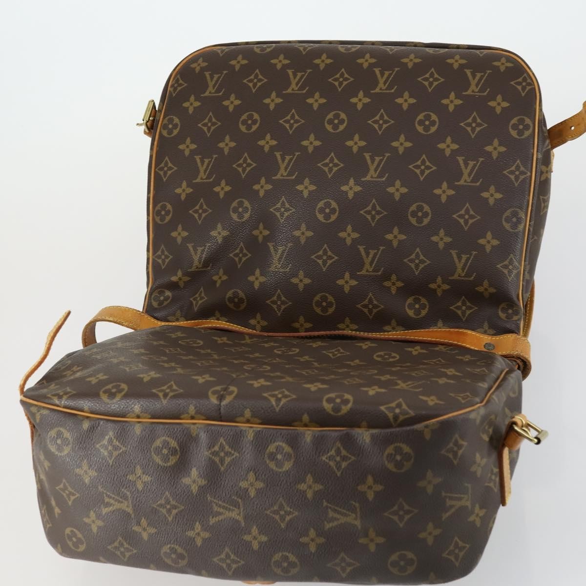 Louis Vuitton Saumur Handbag Monogram Canvas Brown Canvas Shoulder Bag