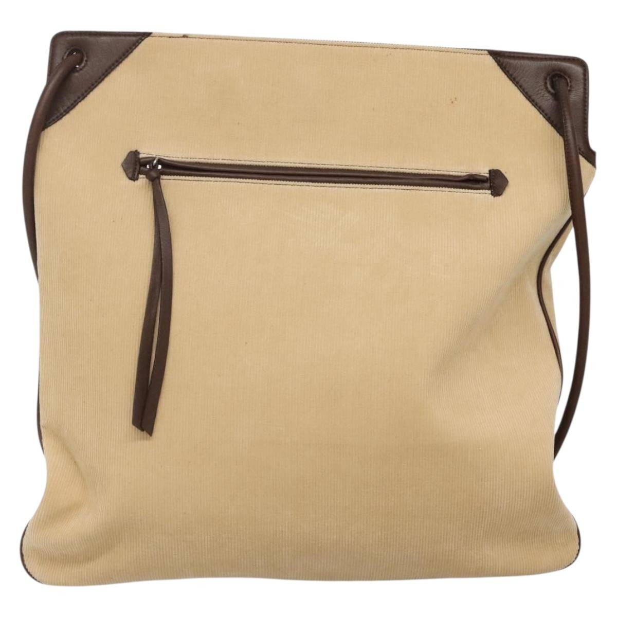 Burberry Blue Label Shoulder Bag Velvet Beige Velvet Shoulder Bag
