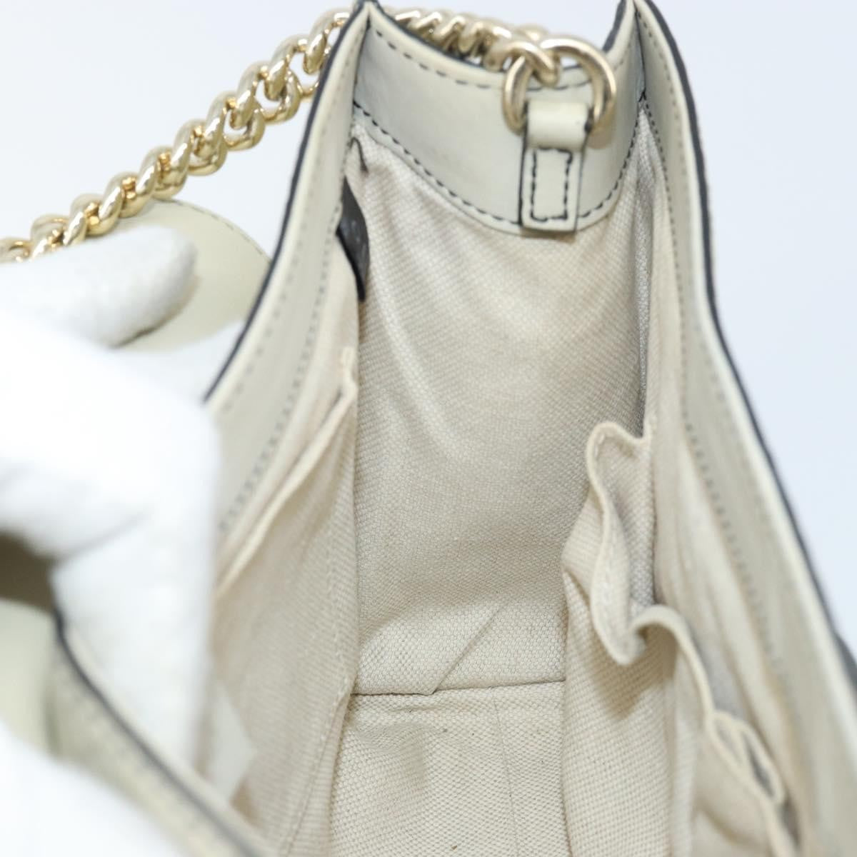 Gucci Emily Chain Flap Bag Guccissima Leather Beige Leather Shoulder Bag Bag (Pre-Owned)