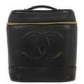 Chanel Vintage Timeless Cosmetic Case Caviar Black Leather Handbag