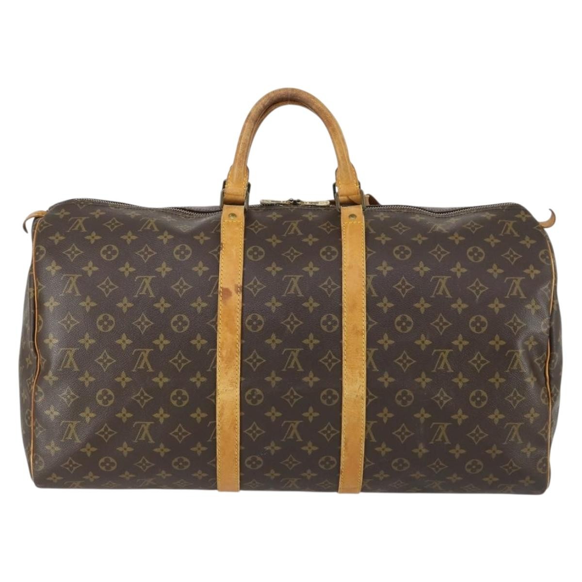 Louis Vuitton Keepall Bag Monogram Canvas Brown Canvas Travel Bag