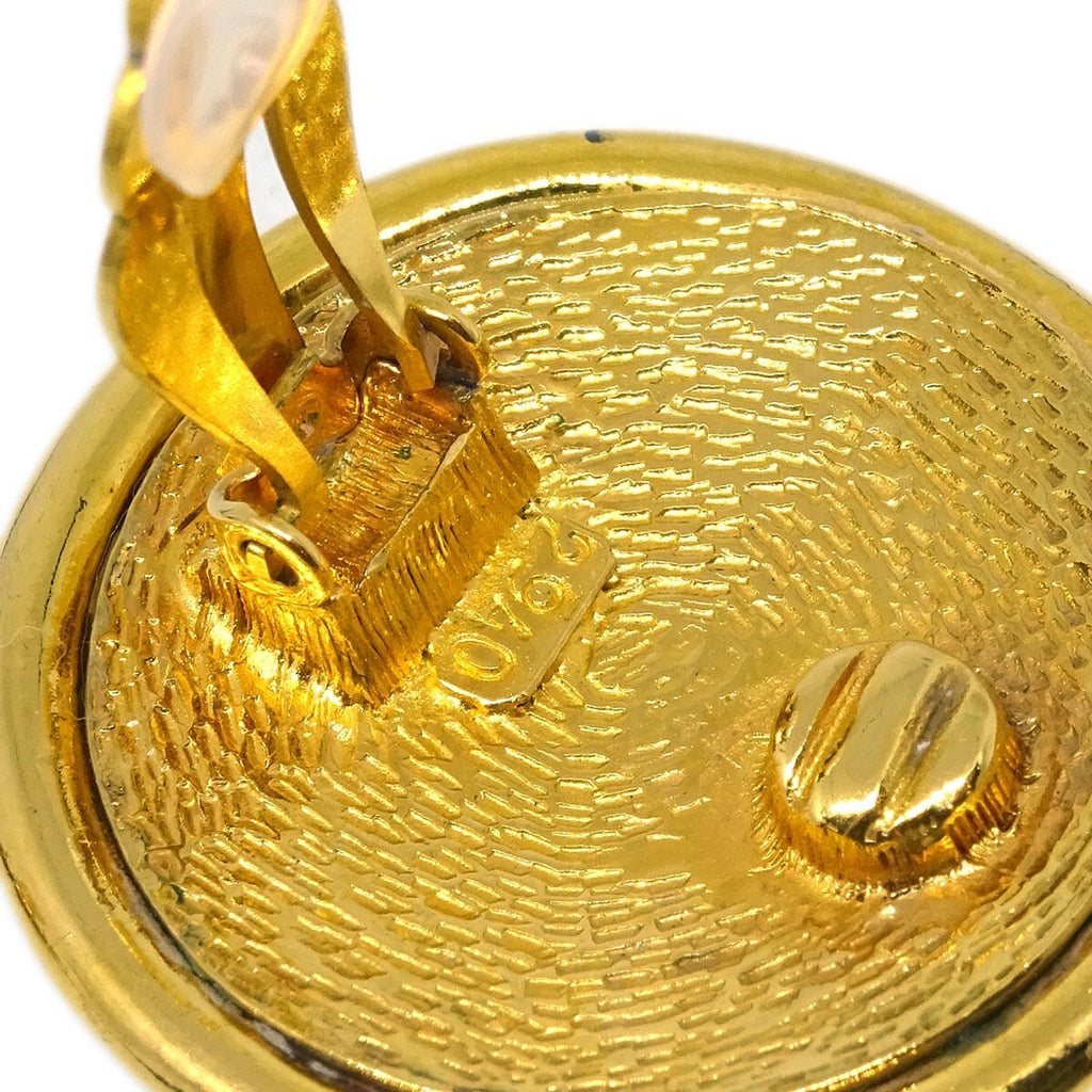 Chanel Cc Round Earrings Metal Gold Gold_Plated Earrings Jewelry