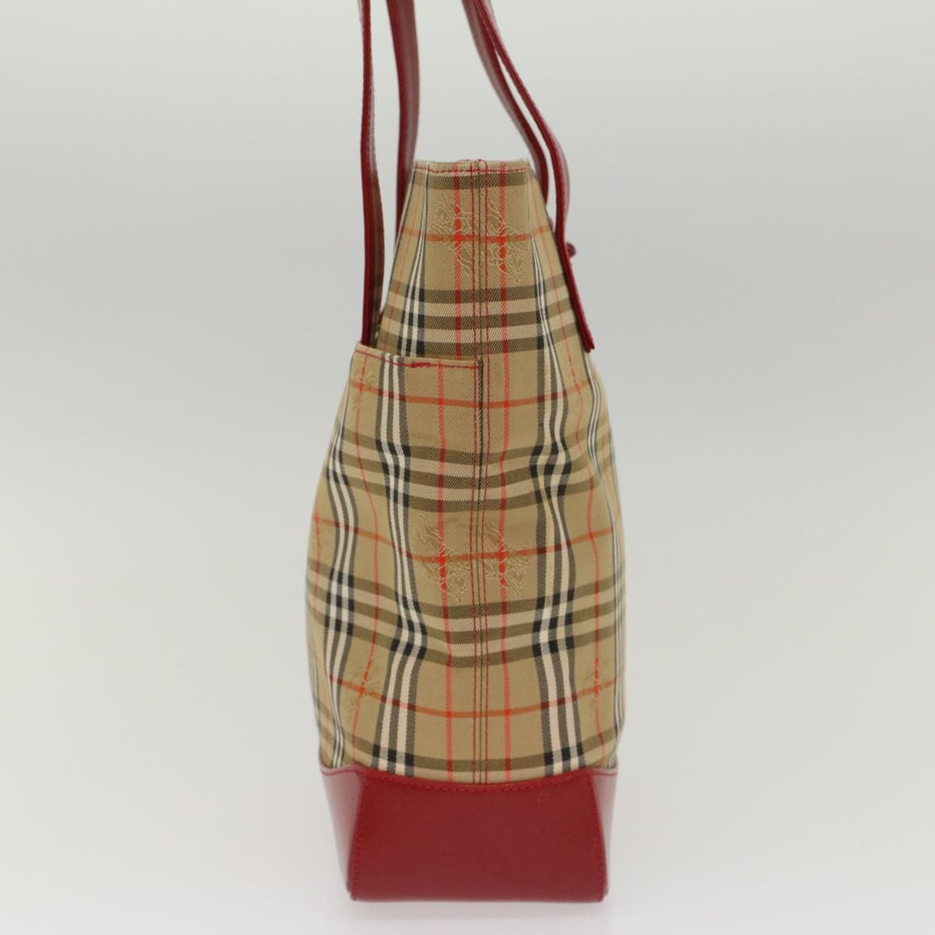 Burberry Nova Check Tote Nylon And Leather Beige Nylon Tote Bag