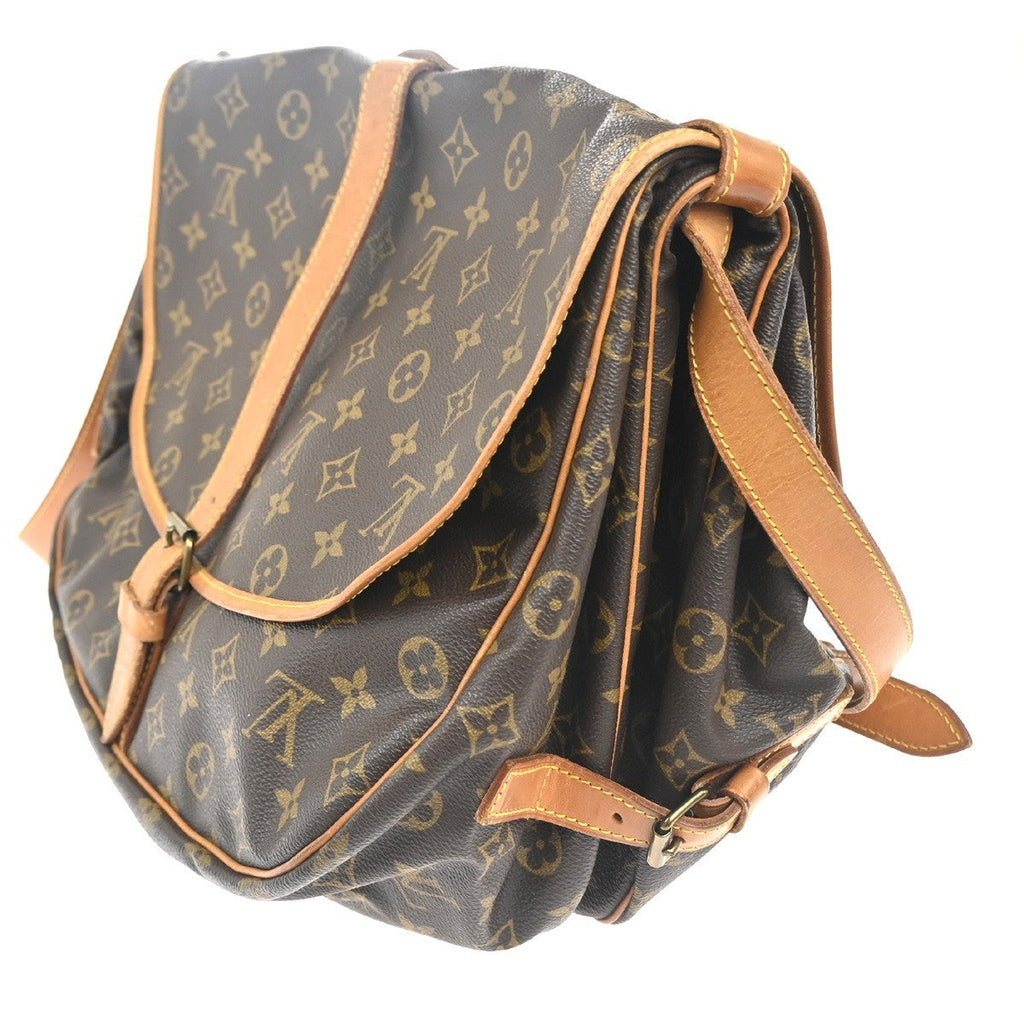 Louis Vuitton Saumur Handbag Monogram Canvas Brown Canvas Shoulder Bag