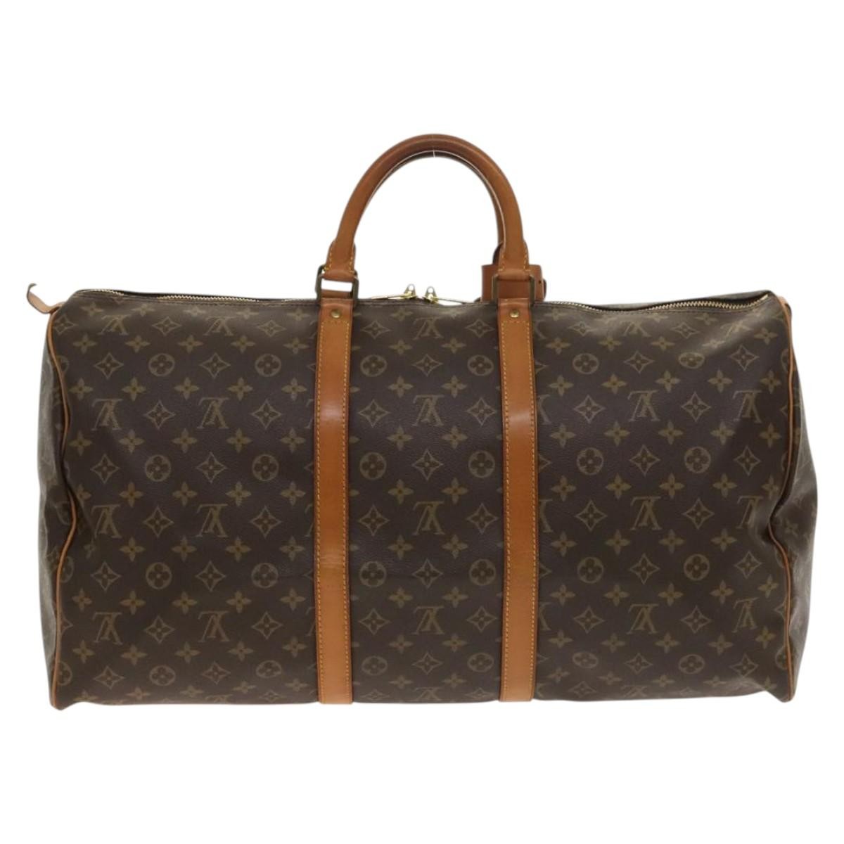 Louis Vuitton Keepall Bag Monogram Canvas Brown Canvas Travel Bag