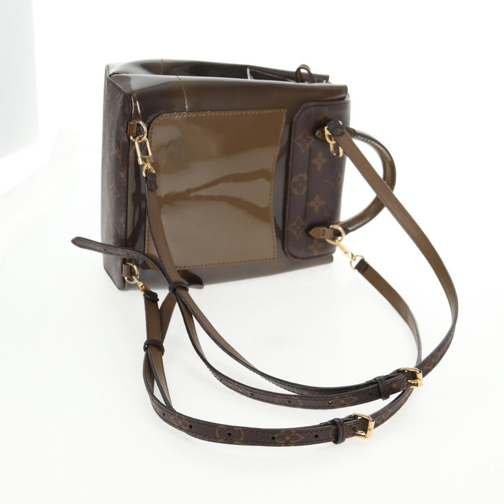 Louis Vuitton Hot Springs Backpack Vernis With Monogram Canvas Khaki Canvas Backpack Bag