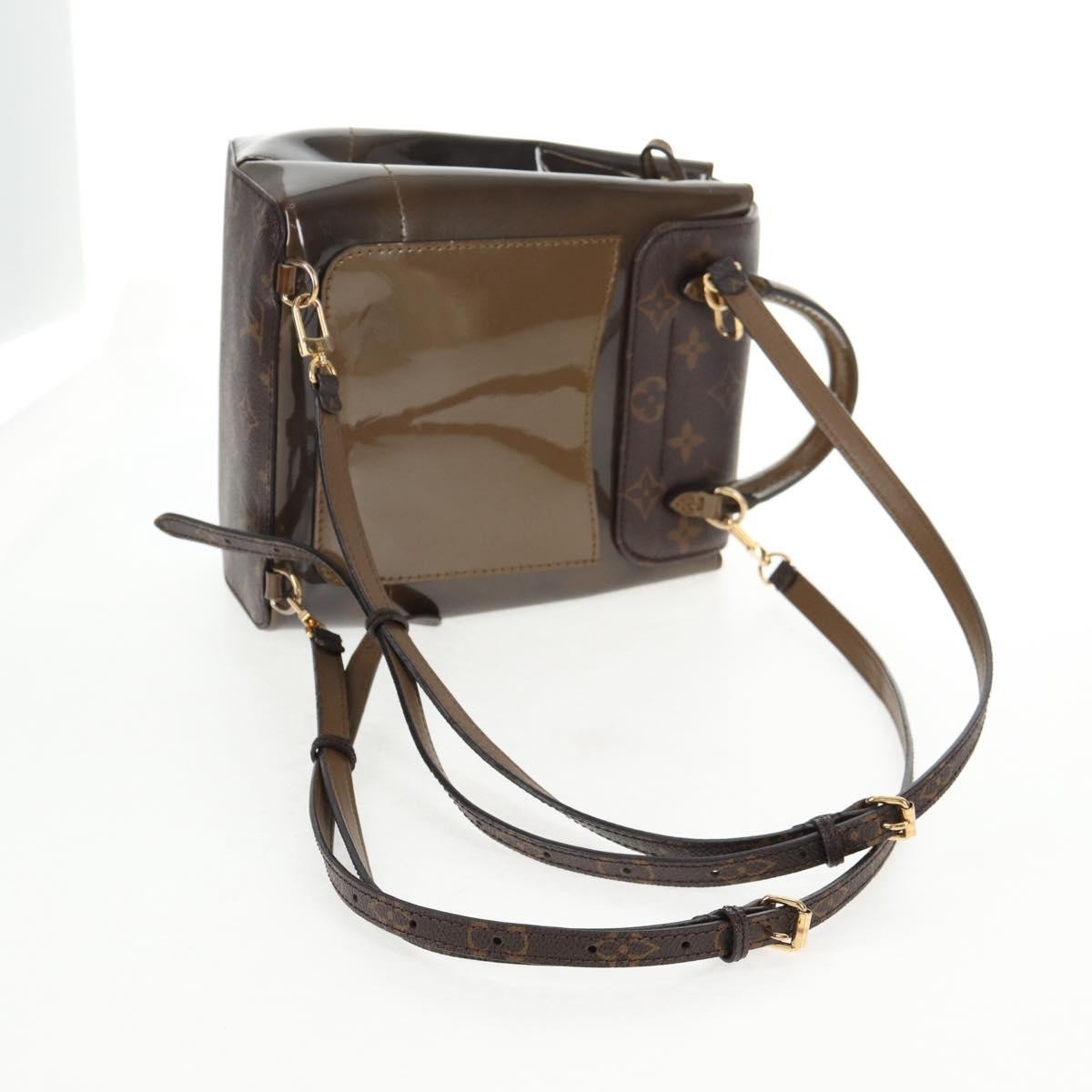 Louis Vuitton Hot Springs Backpack Vernis With Monogram Canvas Khaki Canvas Backpack Bag
