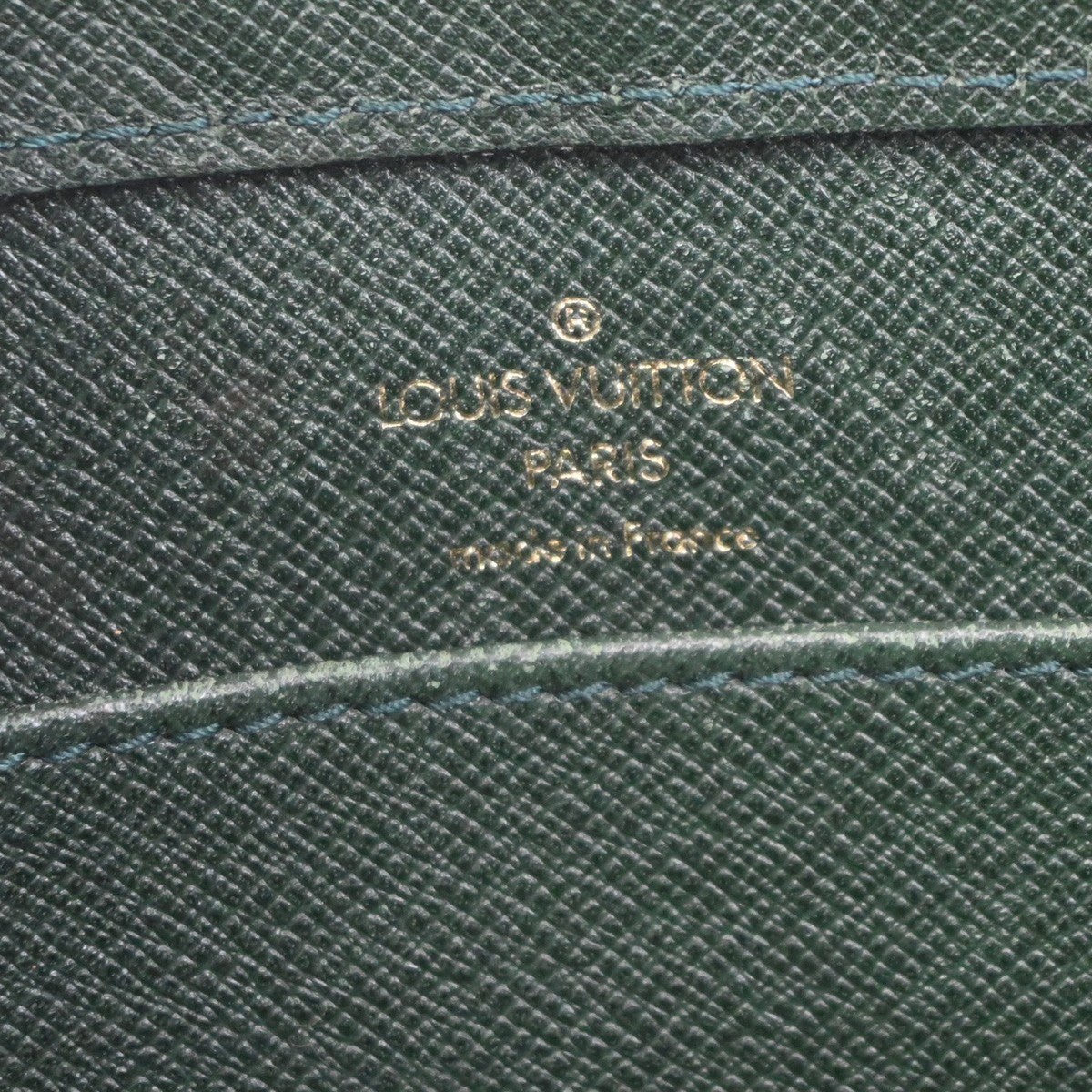 Louis Vuitton Pochette Baikal Clutch Taiga Leather Green Leather Clutche & Pouche Bag
