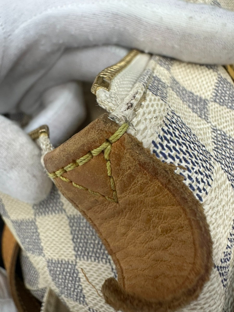 Louis Vuitton Totally Handbag Damier Azur White Canvas Shoulder Bag