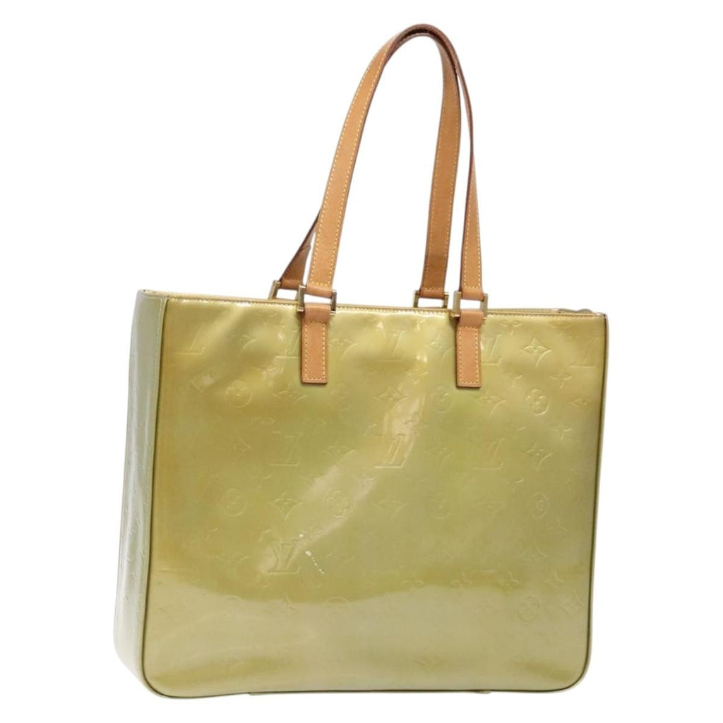 Louis Vuitton Columbus Handbag Monogram Vernis Beige Patent_Leather Tote Bag