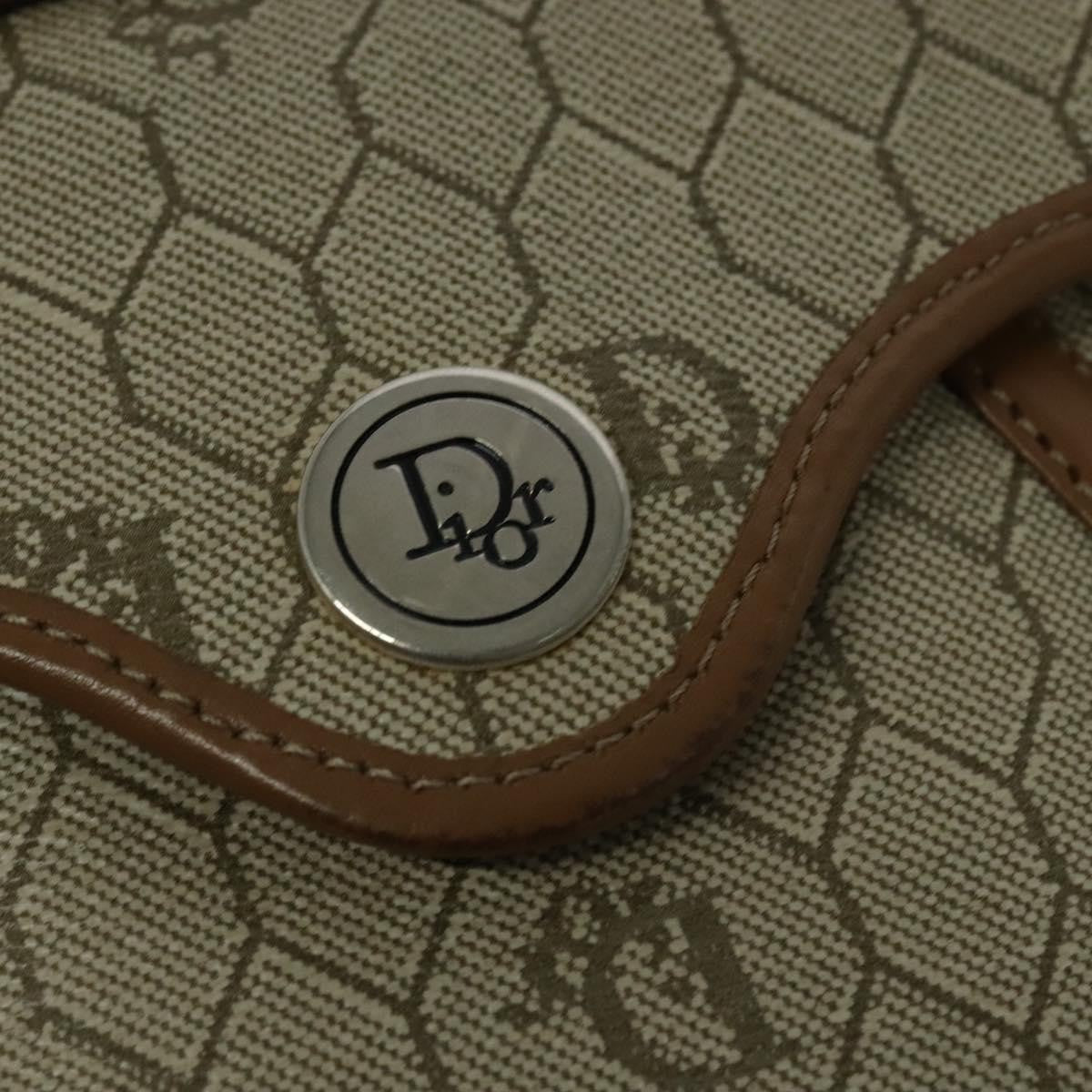 Christian Dior Vintage Honeycomb Shoulder Bag Canvas Beige Canvas Bag (Pre-Owned)