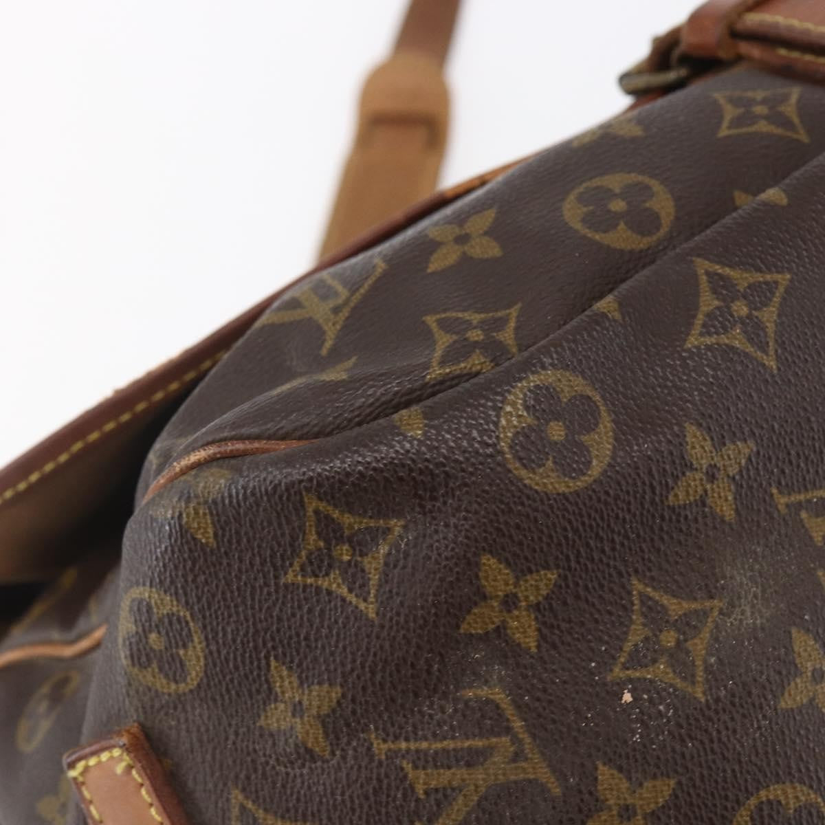 Louis Vuitton Saumur Handbag Monogram Canvas Brown Canvas Shoulder Bag