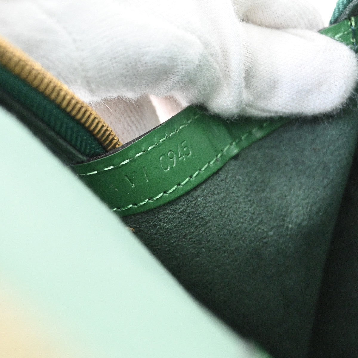 Louis Vuitton Lussac Handbag Epi Leather Green Leather Shoulder Bag