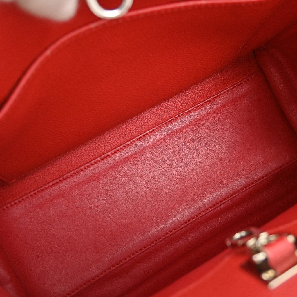 Louis Vuitton City Steamer Handbag Leather Red Leather Tote Bag