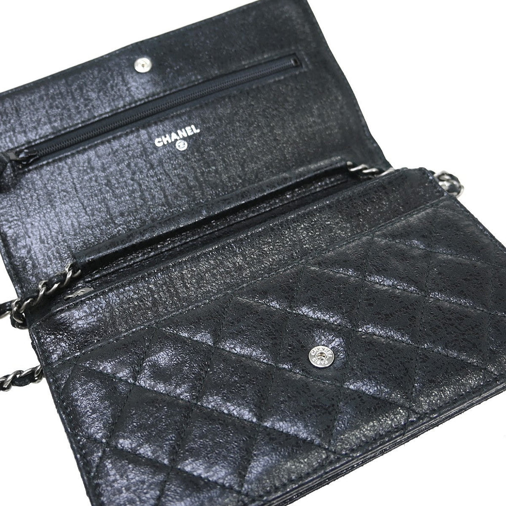 Chanel Wallet On Chain Leather Black Calfskin Crossbody Bag Bag