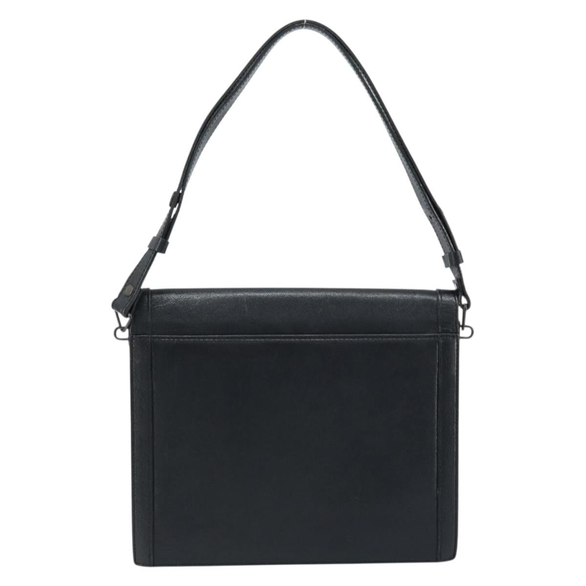 Saint Laurent Vintage Handbag Leather Black Leather Handbag (Pre-Owned)