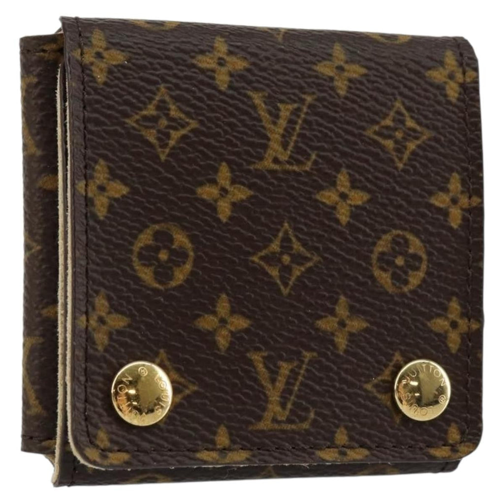 Louis Vuitton Case Jewelry Box Canvas Brown Canvas Wallets Accessory