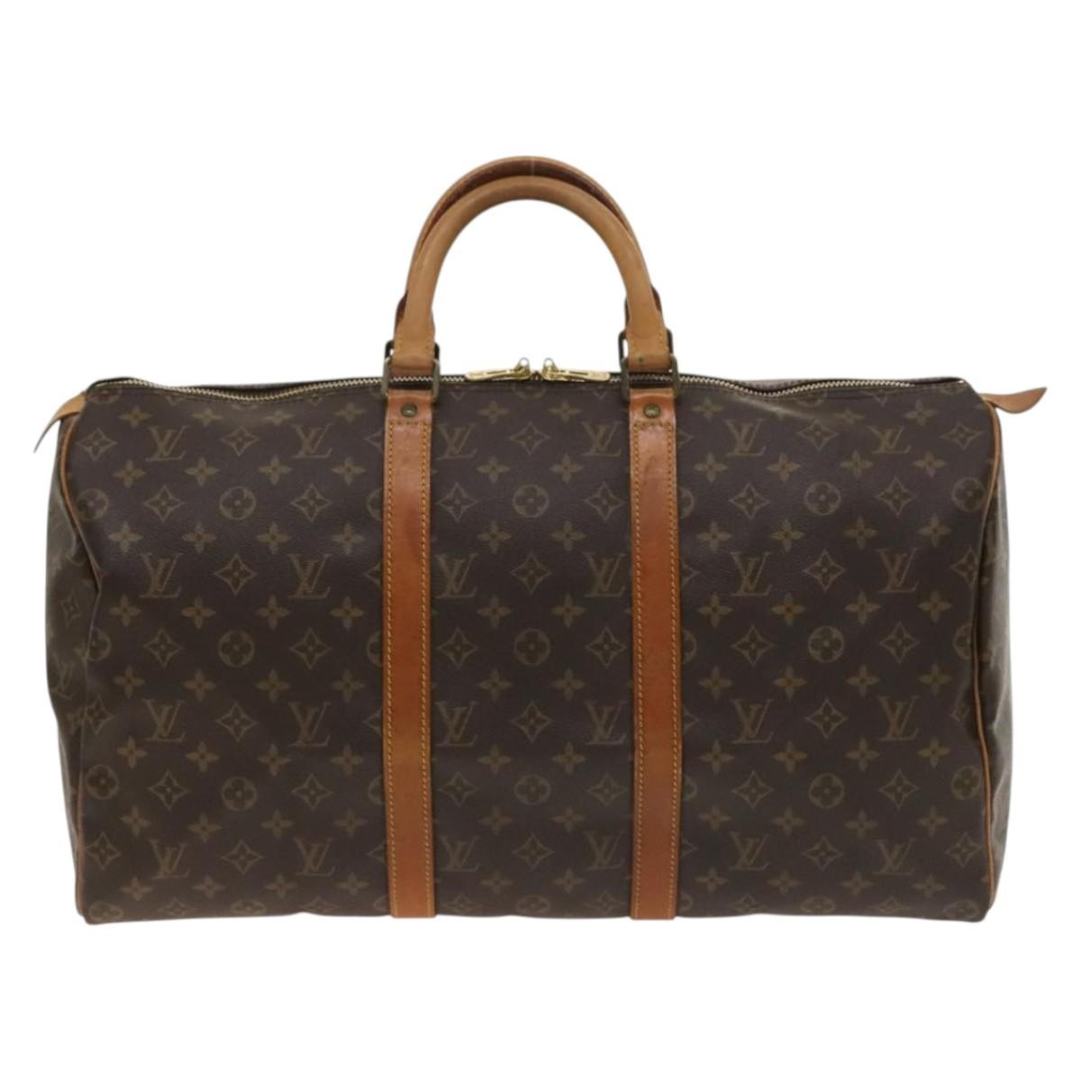 Louis Vuitton Keepall Bag Monogram Canvas Brown Canvas Travel Bag