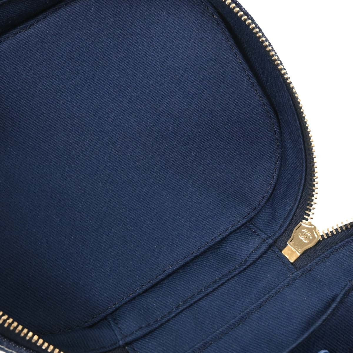 Chanel Vanity Case Quilted Denim Blue Denim_Jeans Handbag