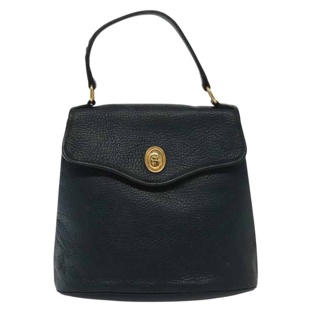Christian Dior Vintage Handbag Leather Navy Leather Handbag (Pre-Owned)