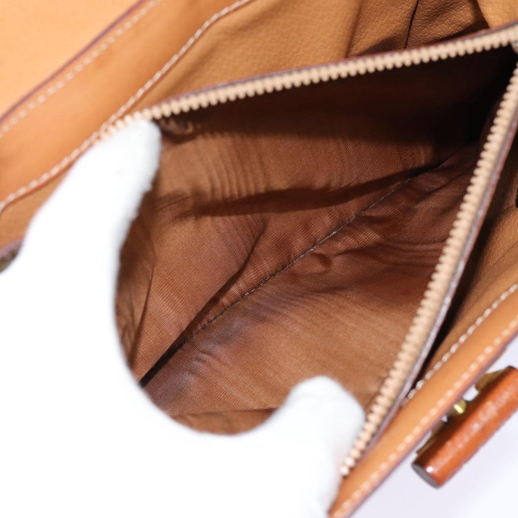 Celine Vintage Convertible Top Handle Bag Macadam Coated Canvas Beige Canvas Handbag