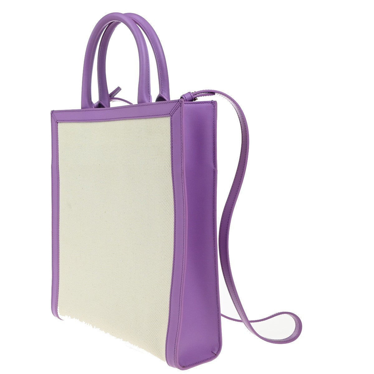 Celine Vertical Cabas Tote Canvas With Leather Purple Canvas Tote Bag Bag