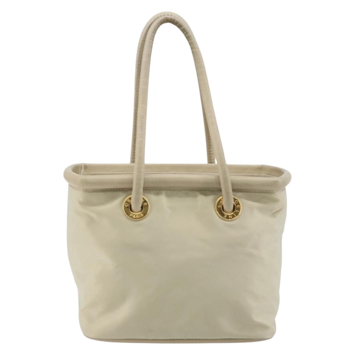 Celine Handbag Nylon Beige Nylon Handbag