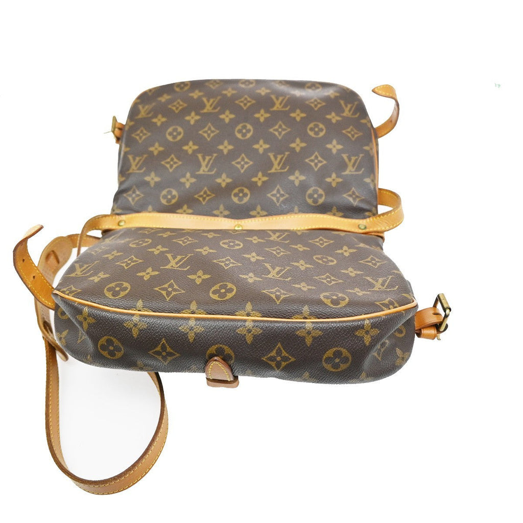 Louis Vuitton Saumur Handbag Monogram Canvas Brown Canvas Shoulder Bag