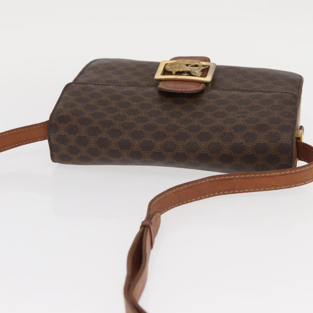 Celine Vintage Horse Carriage Macadam Shoulder Bag Canvas Brown Pvc Shoulder Bag Bag