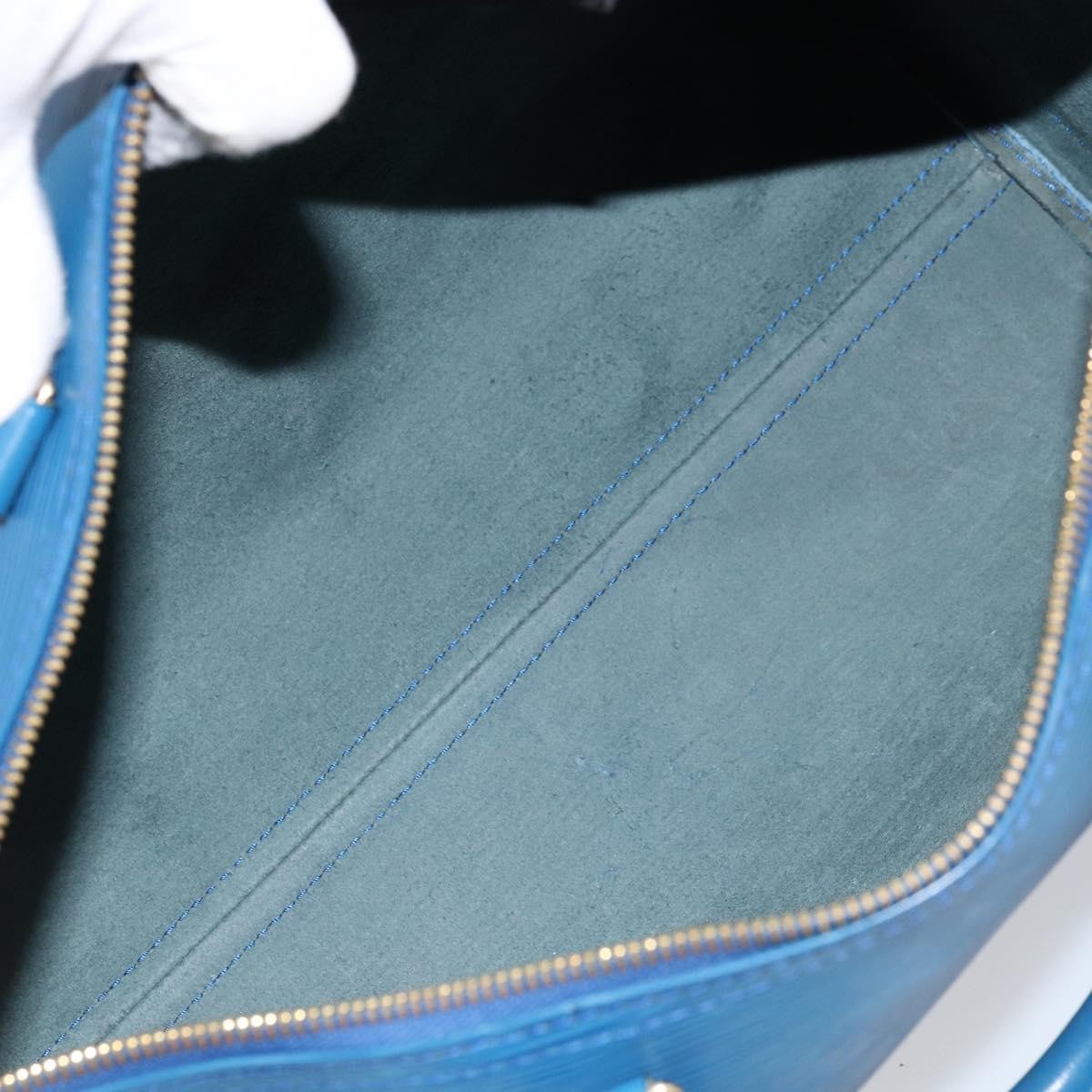 Louis Vuitton Speedy Handbag Epi Leather Blue Leather Handbag