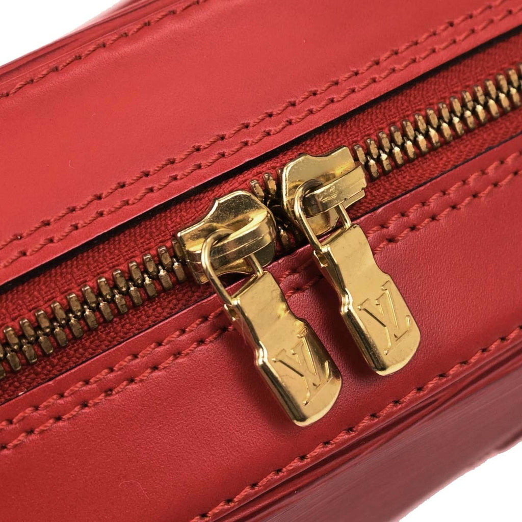 Louis Vuitton Sablons Handbag Epi Leather Red Leather Handbag