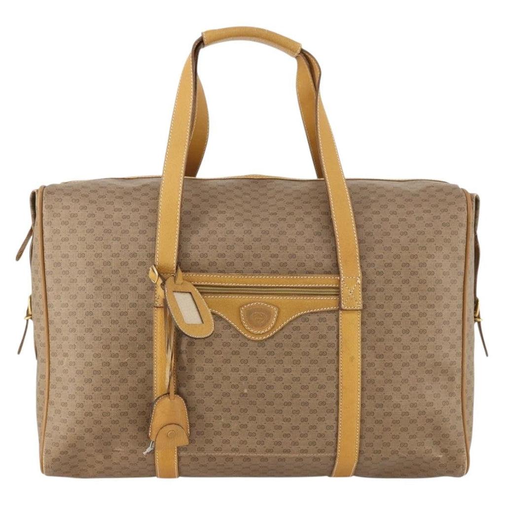 Gucci Vintage Travel Bag Gg Canvas Beige Pvc Travel Bag Bag (Pre-Owned)