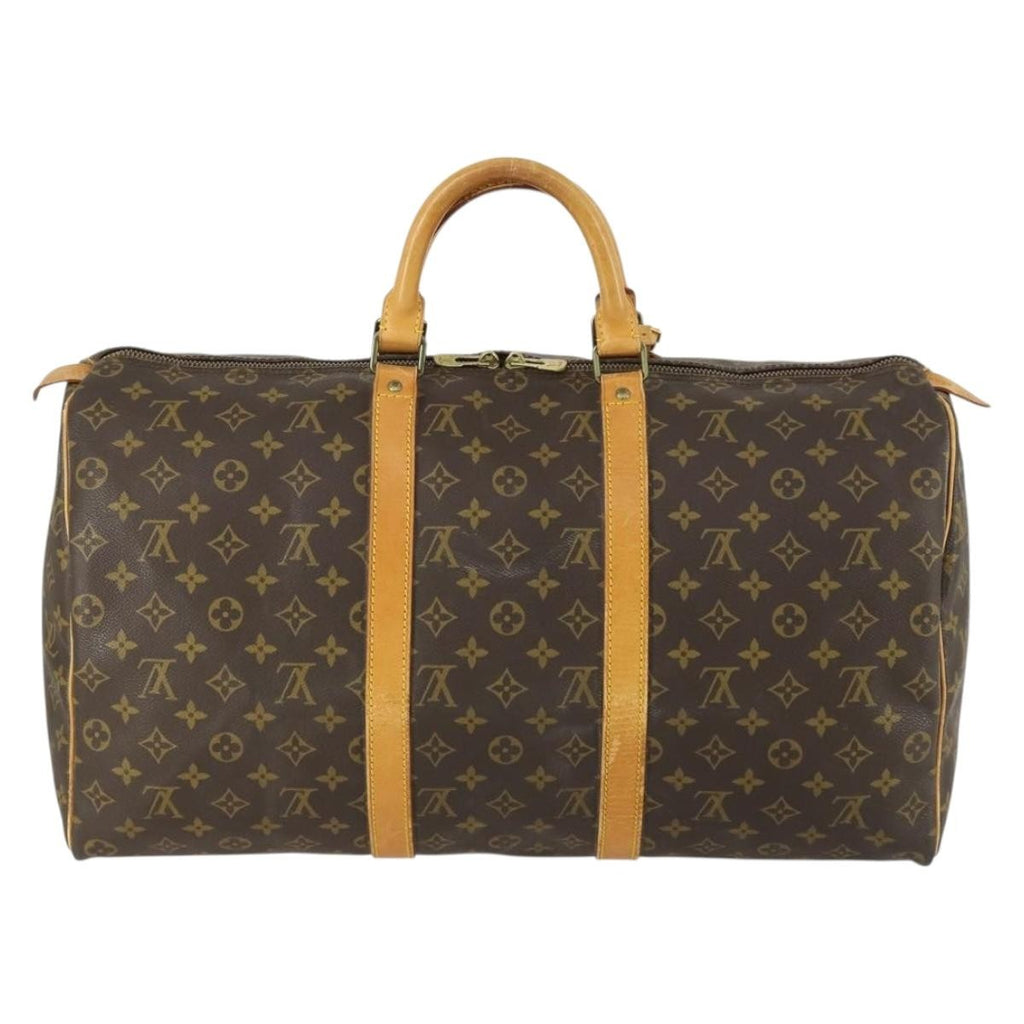 Louis Vuitton Keepall Bag Monogram Canvas Brown Canvas Travel Bag