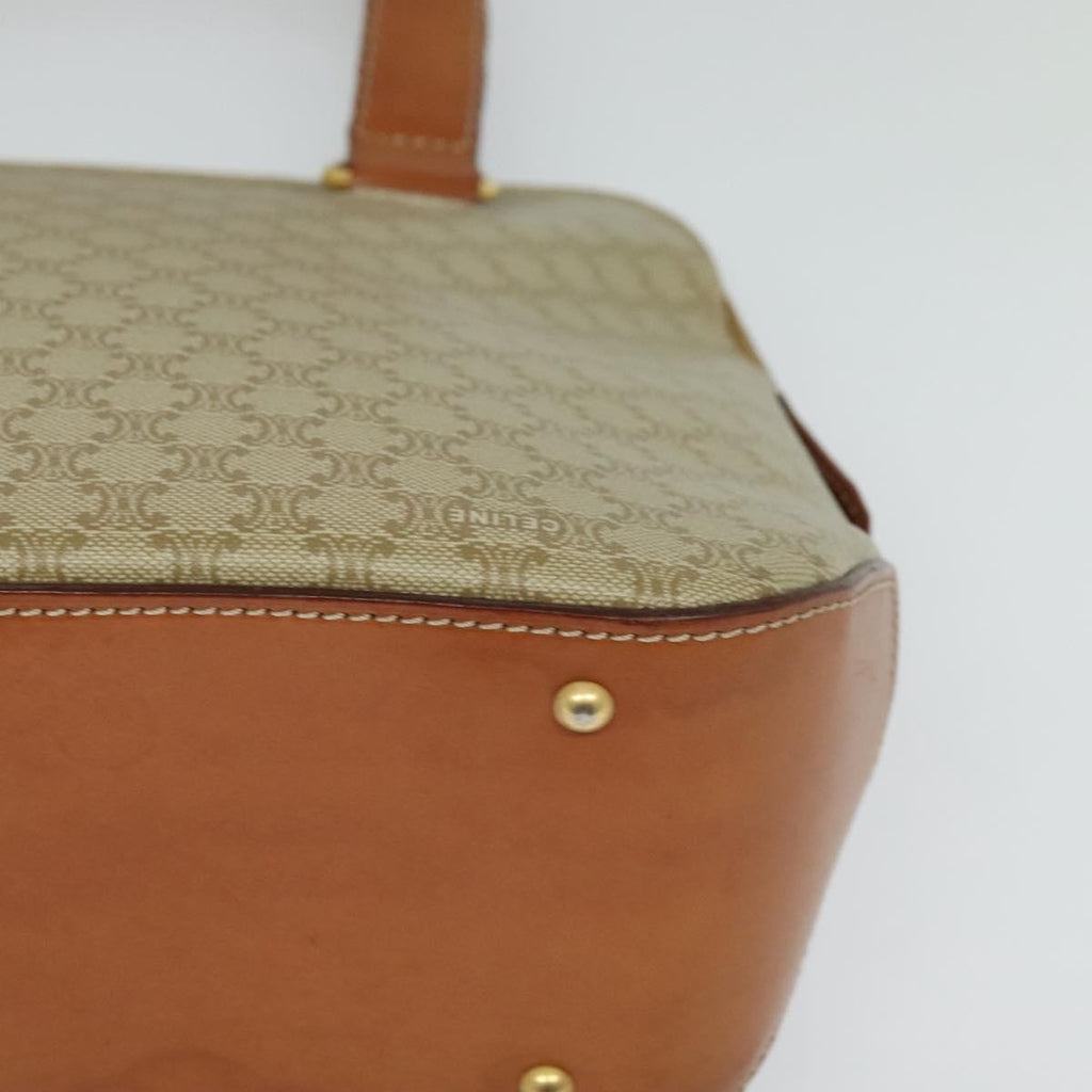 Celine Vintage Macadam Handbag Canvas Beige Canvas Handbag