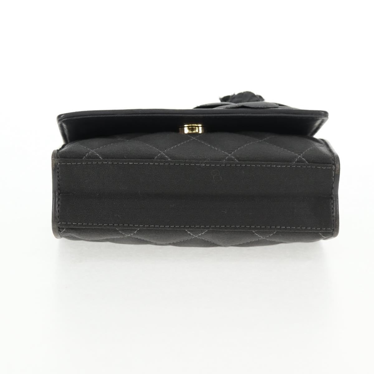 Chanel Vintage Camellia Flap Bag Satin Gray Satin Clutche & Pouche Bag