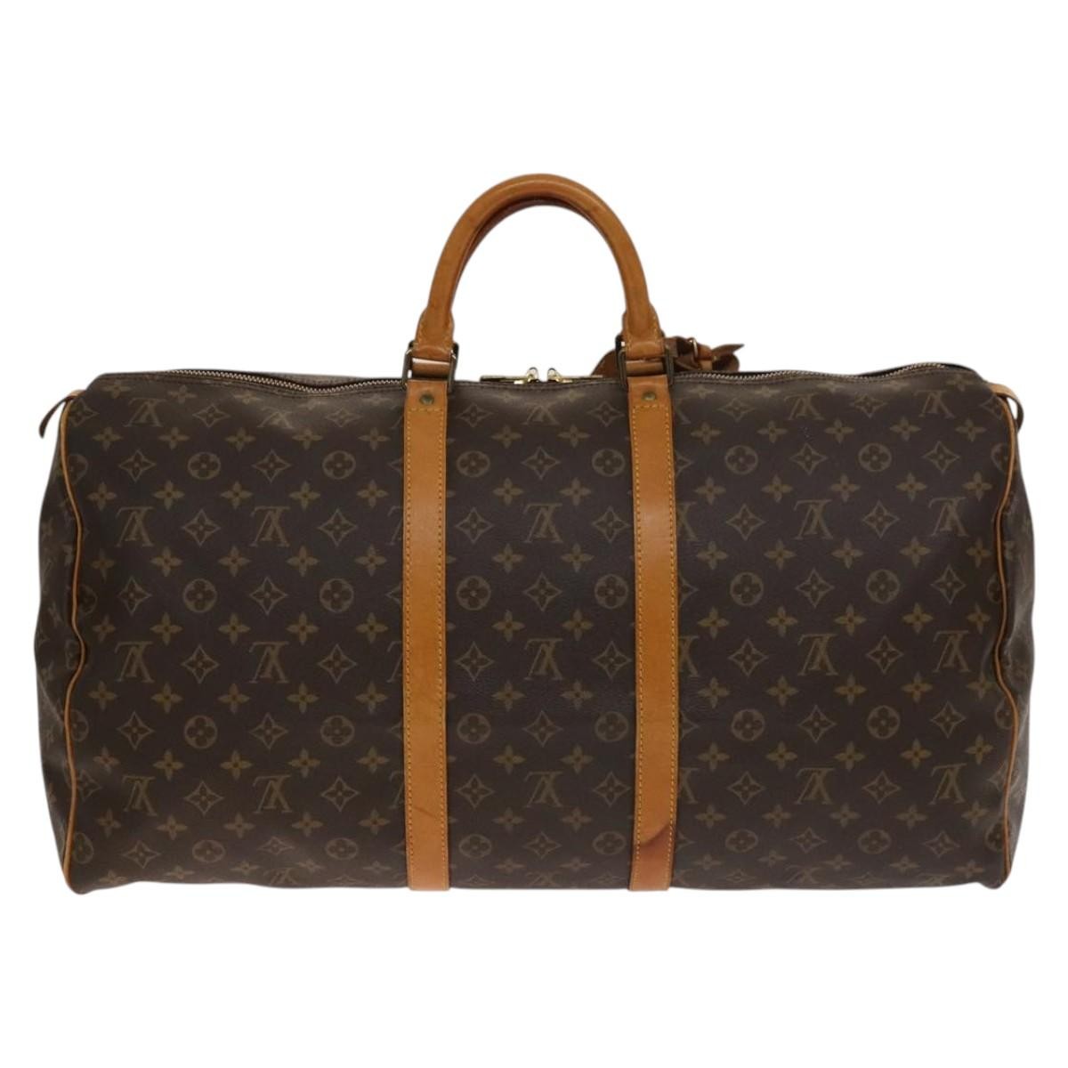 Louis Vuitton Keepall Bag Monogram Canvas Brown Canvas Travel Bag
