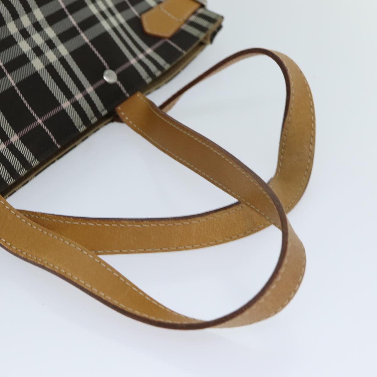 Burberry Nova Check Blue Label Nylon Brown Nylon Tote Bag