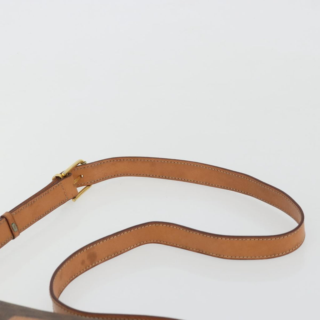 Celine Vintage Macadam Shoulder Bag Canvas And Leather Brown Canvas Shoulder Bag Bag