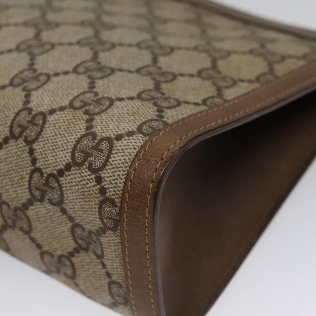 Gucci Sherry Line Pouch Canvas Beige Canvas Clutche & Pouche Bag (Pre-Owned)