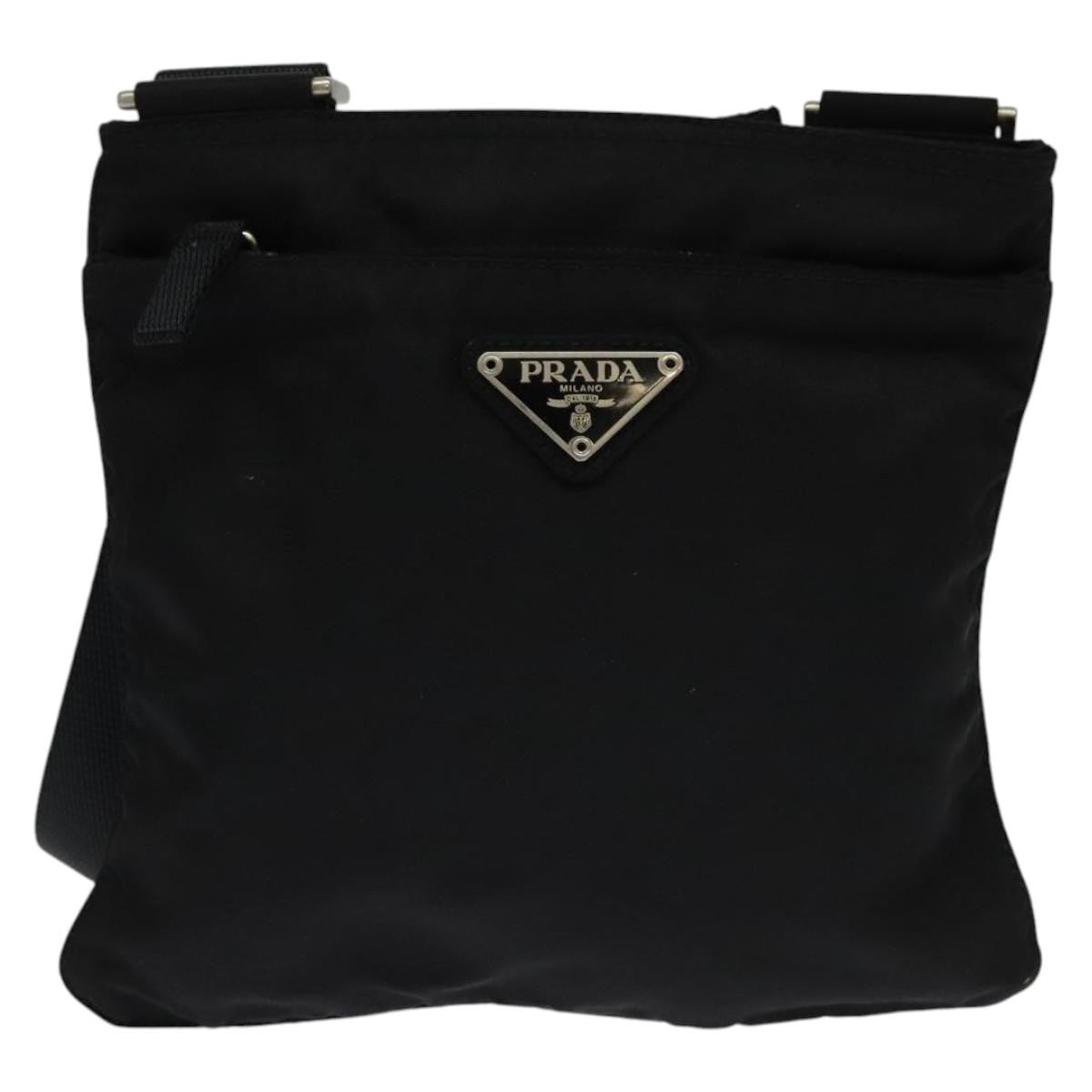 Prada Front Pocket Messenger Bag Tessuto Black Nylon Shoulder Bag Bag
