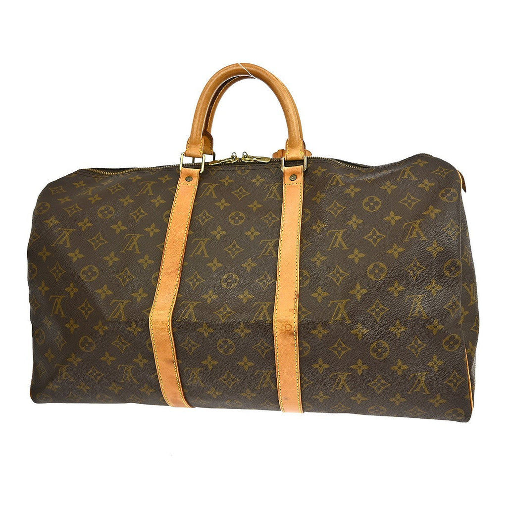 Louis Vuitton Keepall Bag Monogram Canvas Brown Canvas Travel Bag
