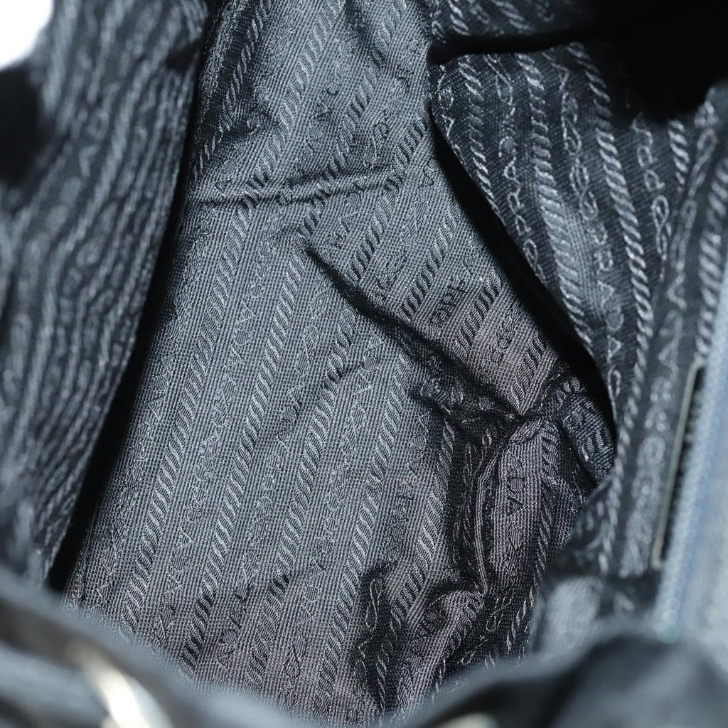 Prada Vela Double Front Pocket Backpack Tessuto With Saffiano Leather Black Nylon Backpack Bag
