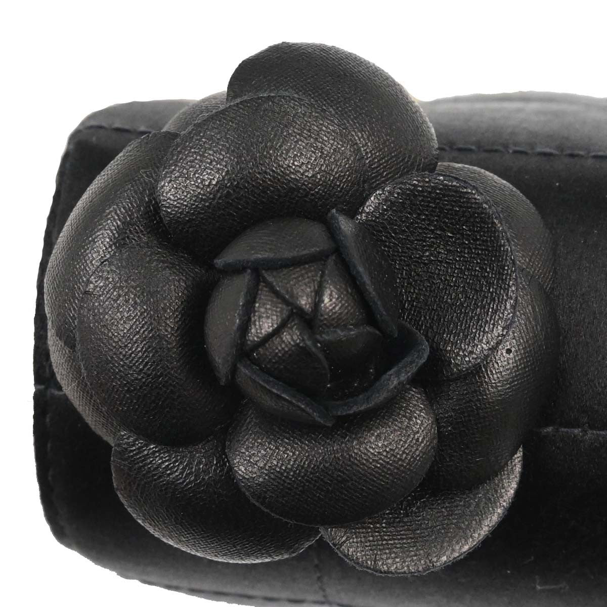 Chanel Chocolate Bar Flap Bag Quilted Satin Black Satin Shoulder Bag Bag