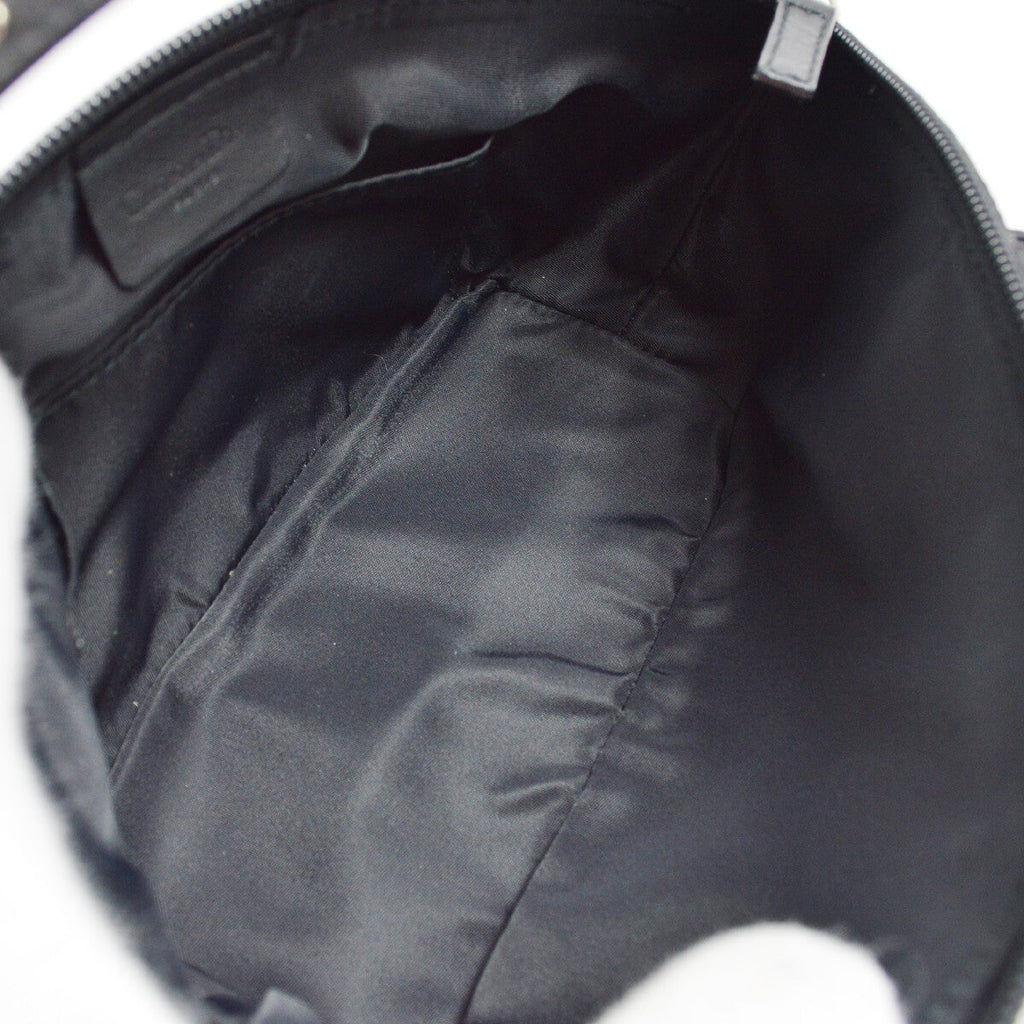 Christian Dior Vintage Trotter Handbag Canvas Black Canvas Handbag (Pre-Owned)